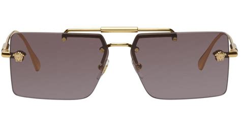 versace gold flat top square rimless|Versace Sunglasses for Men .